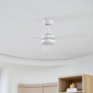 Stropní ventilátor Lindby LED Aerallo, bílý, CCT, tichý