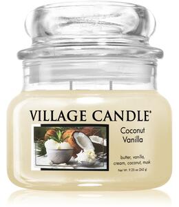 Village Candle Coconut Vanilla vonná svíčka (Glass Lid) 262 g