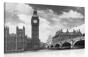 Obraz Big Ben v Londýně černobílém provedení - 120x80 cm