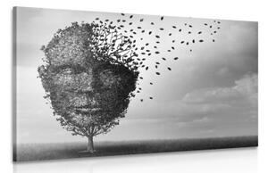 Obraz abstraktní tvář v podobě stromu - 60x40 cm