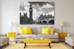 Obraz Big Ben v Londýně černobílém provedení - 60x40 cm