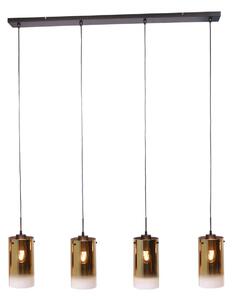 Závěsná lampa Ventotto, černá/zlatá, délka 125 cm, 4 světla