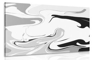Obraz abstraktní vzor v bíločerném provedení - 60x40 cm