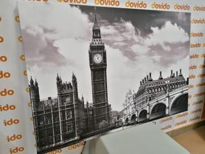 Obraz Big Ben v Londýně černobílém provedení - 60x40 cm