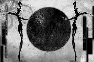 Obraz africký tanec v černobílém provedení - 90x60 cm