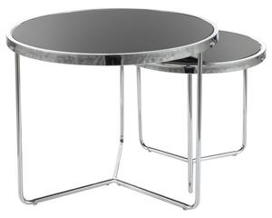 Konferenční stolek SOLVO černá/stříbrná, set 2 ks