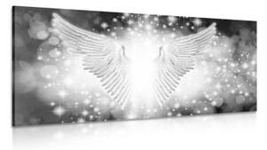 Obraz černobílé křídla s abstraktními prvky - 100x50 cm