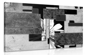 Obraz abstrakce v černobílém provedení - 90x60 cm