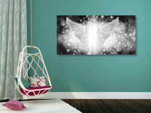 Obraz černobílé křídla s abstraktními prvky - 100x50 cm