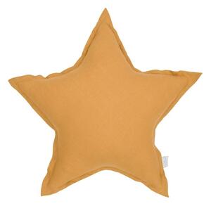 Lněný polštář hvězdička Pure Nature - Caramel