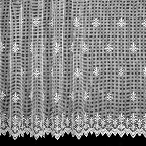 Českomoravská textilní žakárová záclona V817, ornamenty,, s bordurou, bílá, výška 180cm (v metráži)
