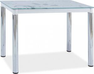 Casarredo Jídelní stůl DAMAR II, bílé sklo/chrom