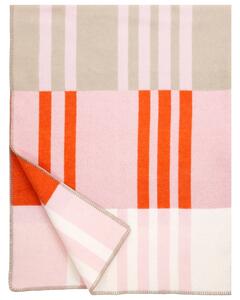 Vlněná deka Toffee 130x180, oranžovo-růžová