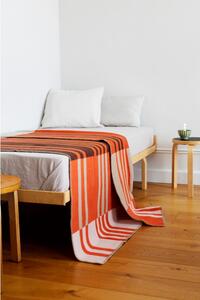 Vlněná deka Toffee 130x180, hnědo-oranžová