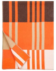 Vlněná deka Toffee 130x180, hnědo-oranžová