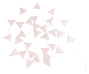 Girlanda trojúhelníky 3,3 m - Pudrově růžová
