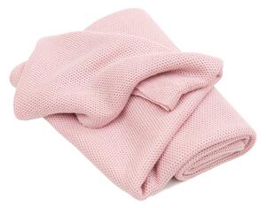 Pletená bambusová deka pro děti - Pudrově růžová