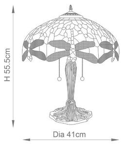 Endon 64089 - Stolní lampa Tiffany DRAGONFLY 2xE27/60W/230V pr. 41 cm