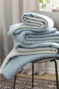 Vlněná deka Kaamos 150x200, přírodně barvená modrá / Finnsheep