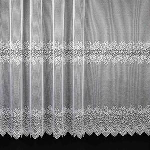Berk Žakárová záclona LUJZA 2016, ornamenty, s bordurou, bílá, výška 160cm (v metráži)