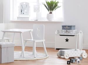 Dětský designový stolek dřevěný bílý