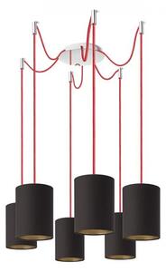 KOMBIX 6 závěsná sada CHZ+ČEK+CHO 230V E27 6x28W - RED - DESIGN RENDL