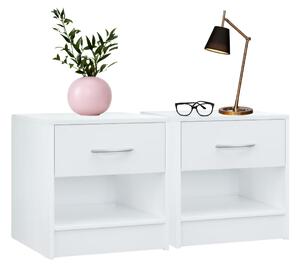 Casaria Set nočních stolků BIANCA, 2 ks, 41x39x28cm, bílá