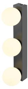 BIG WHITE SLV SUN Mirror nástěnné svítidlo pro povrchovou montáž, trojnásobné, 2700/3000/4000 K, tlačítko TOUCH, 13 W, IP44, černá 1010194