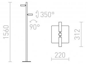 FADO stojanová černá 230V LED 2x3W 45° 3000K - RED - DESIGN RENDL