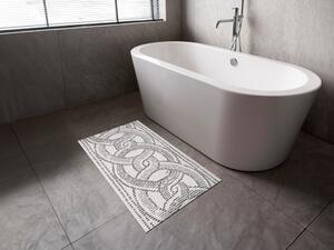 Koupelnová pěnová rohož / předložka PRO-029 Černo-šedá proplétaná mozaika - metráž šířka 65 cm