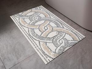 Koupelnová pěnová rohož / předložka PRO-031 Černo-béžová proplétaná mozaika - metráž šířka 65 cm