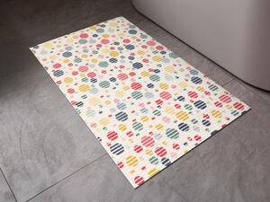 Koupelnová pěnová rohož / předložka PRO-048 Barevné puntíky na krémovém - metráž šířka 65 cm