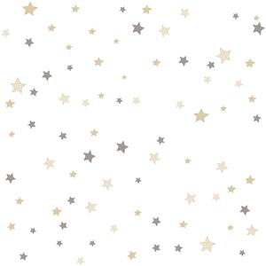 Dětská vliesová tapeta s šedými a béžovými hvězdičkami, 14826, Happy, Parato