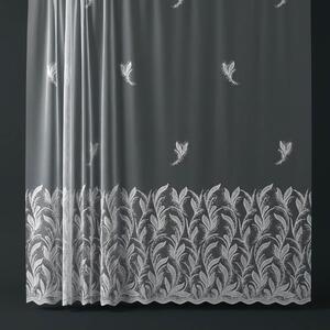 Berk žakárová záclona SD2516 KOLETA, popínavé listy, s bordurou, bílá, výška 250cm (v metráži)