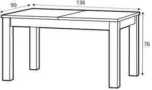 Szynaka Jídelní rozkládací stůl Country 40 140/214 cm dub Stirling/borovice Andersen