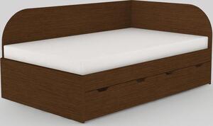 Dřevona Dětská postel REA GARY 120x200 s úložným prostorem, pravá, OŘECH ROCKPILE