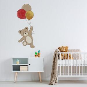 Samolepka na zeď Teddy - medvídek s balónky DK241