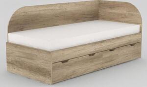 Dřevona Dětská postel REA GARY 90x200 s úložným prostorem, pravá, DUB CANYON