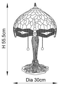 Endon 64092 - Stolní lampa Tiffany DRAGONFLY 2xE27/60W/230V pr. 30 cm