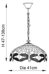 Endon 64080 - Lustr na řetězu Tiffany DRAGONFLY 3xE27/60W/230V pr. 41 cm