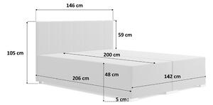 Kontinentální postel dvoulůžko BOXSPRING MILTO + topper v ceně | 140x200 | VÝBĚR TKANIN