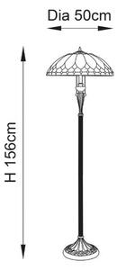 Endon 63972 - Stojací lampa Tiffany BROOKLYN 2xE27/60W/230V pr. 50 cm