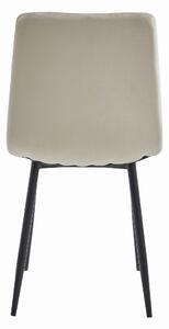 Béžová sametová židle LAVA s černými nohami