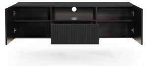 Závěsný TV stolek Nicole 150 cm s výklenkem - černá / černý mat