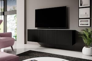 Závěsný TV stolek Nicole 150 cm - černá / černý mat