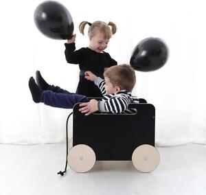 Dřevěný vozík na hračky OOH NOO - černý