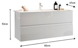 Závěsná koupelnová skříňka s umyvadlem Start-A-80 bílý lesklý lak. Italský design