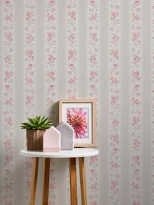 A.S. Création | Vliesová tapeta na zeď Maison Charme 39069-4 | 0,53 x 10,05 m | bílá, béžová, růžová