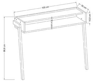 Konzolový stolek Litule (bílá + dub). 1094802