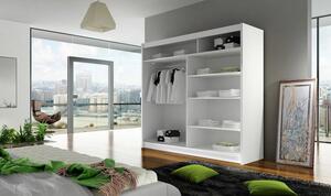 Casarredo - Komfort nábytek Šatní skříň BURGAS II bílá/zrcadlo